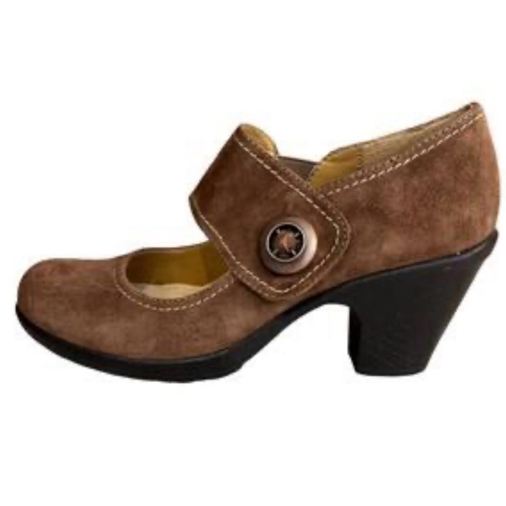 Softspots Mary Jane Artsy Comfort Heels Whiskey Suede 9